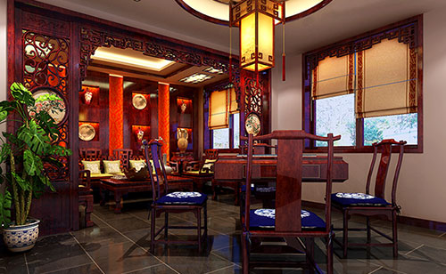 肃北古典中式风格茶楼包间设计装修效果图